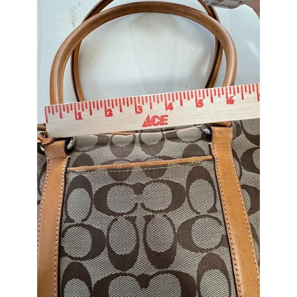 Coach Vintage Signature Satchel C1R-6097 Carry All Purse Leather Handles Canvas